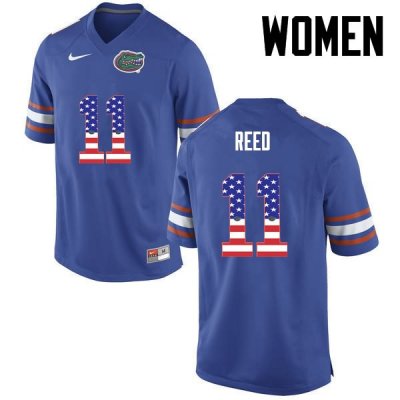 Women's Florida Gators #11 Jordan Reed NCAA Nike Blue USA Flag Fashion Authentic Stitched College Football Jersey KMT8562TL